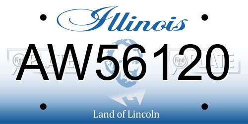 AW56120 Illinois License Plate