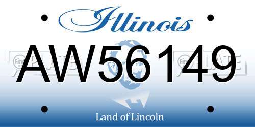 AW56149 Illinois License Plate