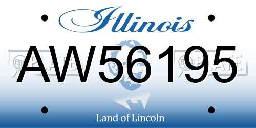 AW56195 Illinois License Plate