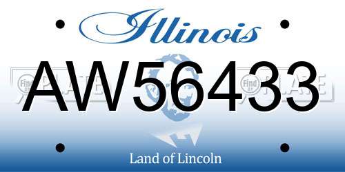 AW56433 Illinois License Plate