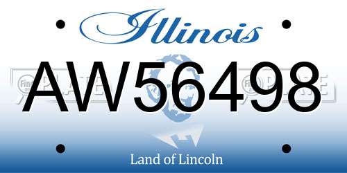 AW56498 Illinois License Plate