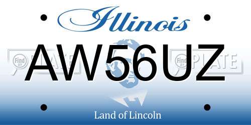AW56UZ Illinois License Plate