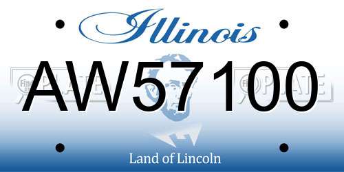 AW57100 Illinois License Plate