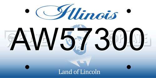 AW57300 Illinois License Plate