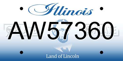 AW57360 Illinois License Plate