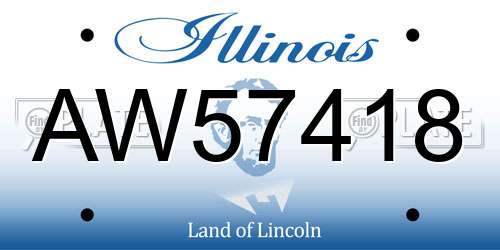 AW57418 Illinois License Plate