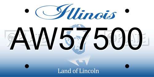 AW57500 Illinois License Plate