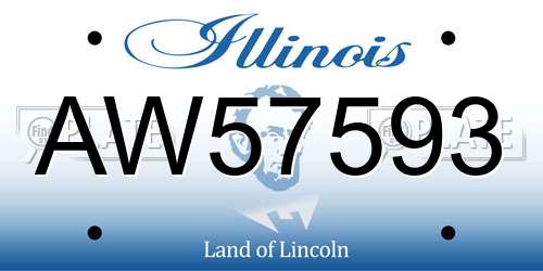 AW57593 Illinois License Plate
