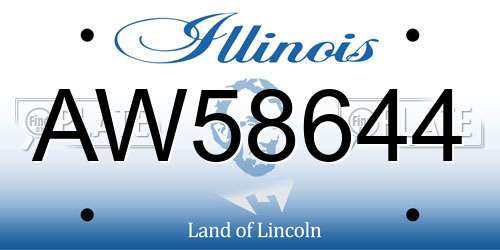 AW58644 Illinois License Plate