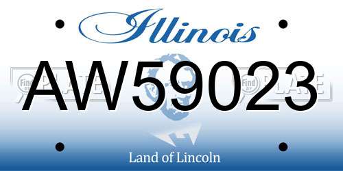 AW59023 Illinois License Plate