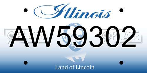 AW59302 Illinois License Plate