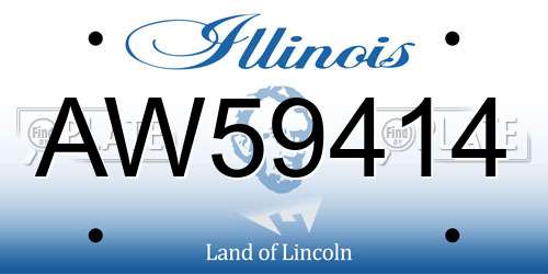 AW59414 Illinois License Plate