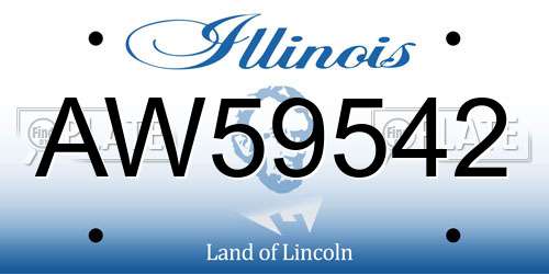 AW59542 Illinois License Plate