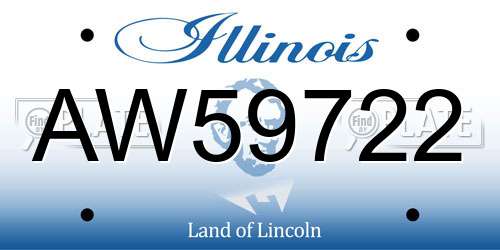 AW59722 Illinois License Plate