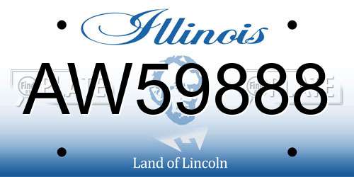 AW59888 Illinois License Plate