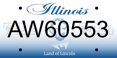 AW60553 Illinois License Plate