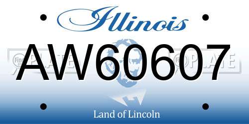 AW60607 Illinois License Plate