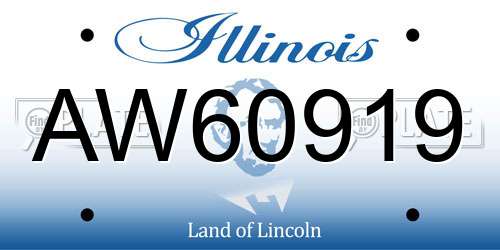 AW60919 Illinois License Plate