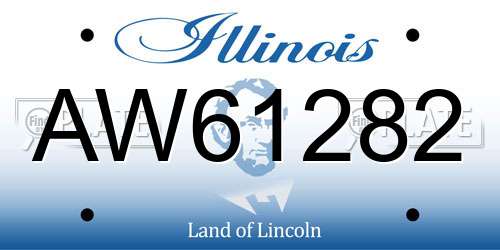 AW61282 Illinois License Plate
