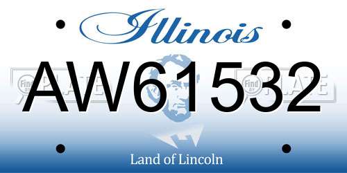 AW61532 Illinois License Plate