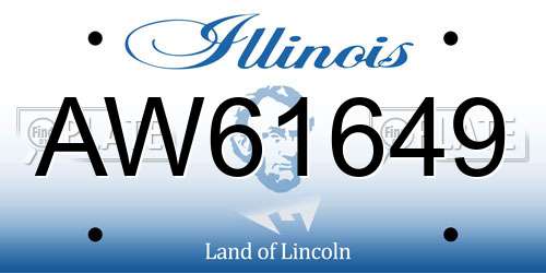 AW61649 Illinois License Plate
