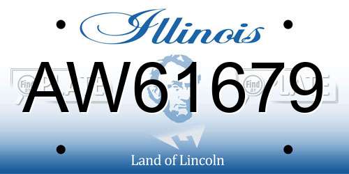 AW61679 Illinois License Plate