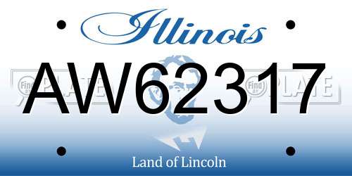 AW62317 Illinois License Plate