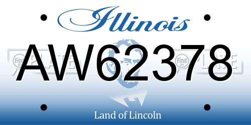 AW62378 Illinois License Plate