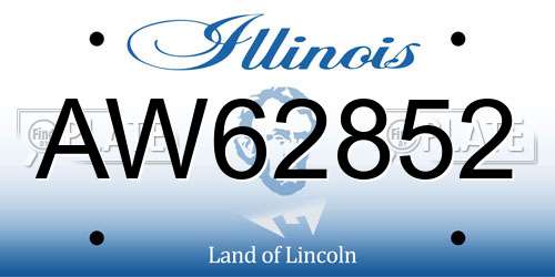 AW62852 Illinois License Plate