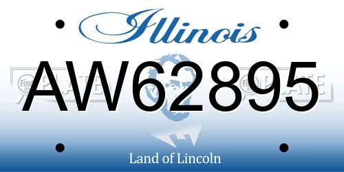 AW62895 Illinois License Plate