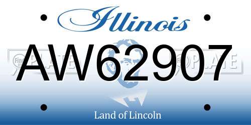 AW62907 Illinois License Plate