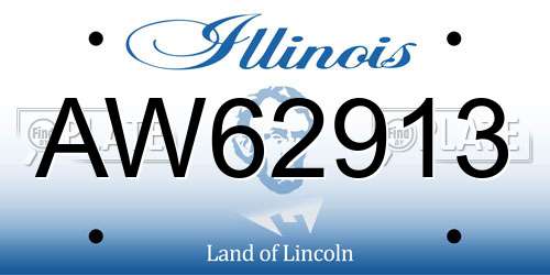 AW62913 Illinois License Plate