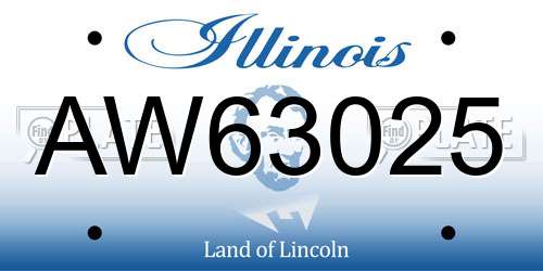 AW63025 Illinois License Plate
