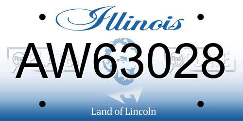AW63028 Illinois License Plate
