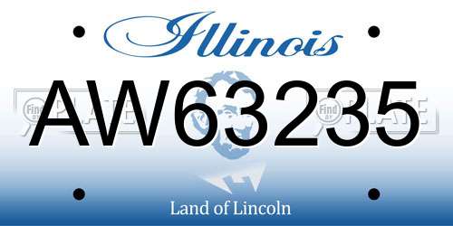 AW63235 Illinois License Plate