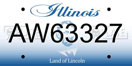 AW63327 Illinois License Plate