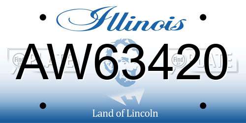 AW63420 Illinois License Plate