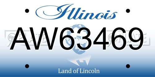 AW63469 Illinois License Plate