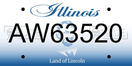 AW63520 Illinois License Plate