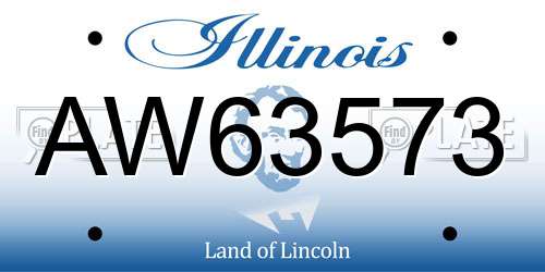 AW63573 Illinois License Plate