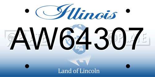 AW64307 Illinois License Plate