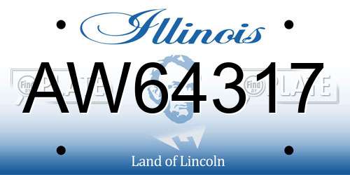 AW64317 Illinois License Plate