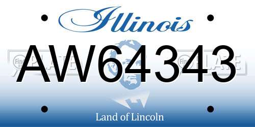 AW64343 Illinois License Plate
