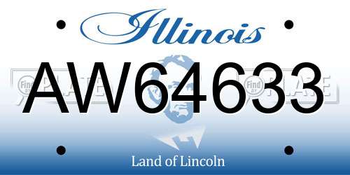AW64633 Illinois License Plate