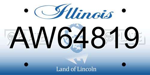 AW64819 Illinois License Plate