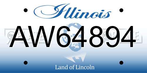AW64894 Illinois License Plate