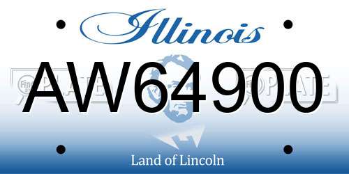 AW64900 Illinois License Plate