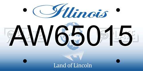 AW65015 Illinois License Plate