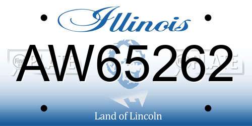 AW65262 Illinois License Plate