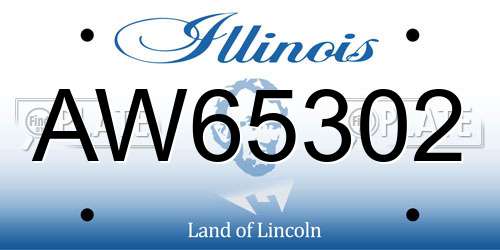 AW65302 Illinois License Plate